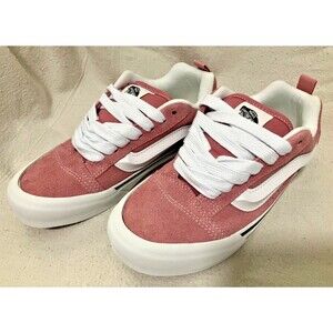 VANS Knu Skool Foxglove Pink Suede Low Top Lace Up Sneaker, Size Women 8 Men 6.5